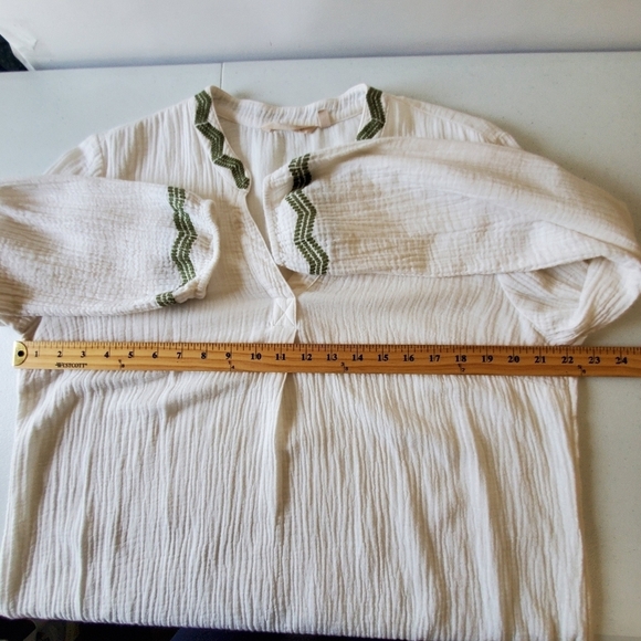 Soft Surroundings Gauzy Embroidered Tunic Size L White Pullover Top Boho Spring - Picture 7 of 12